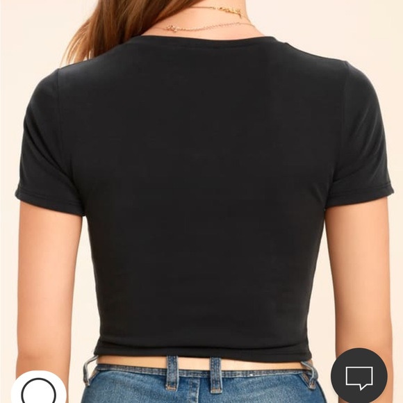 Lulu’s All Access Pass Washed Black Crop Top - Picture 3 of 8